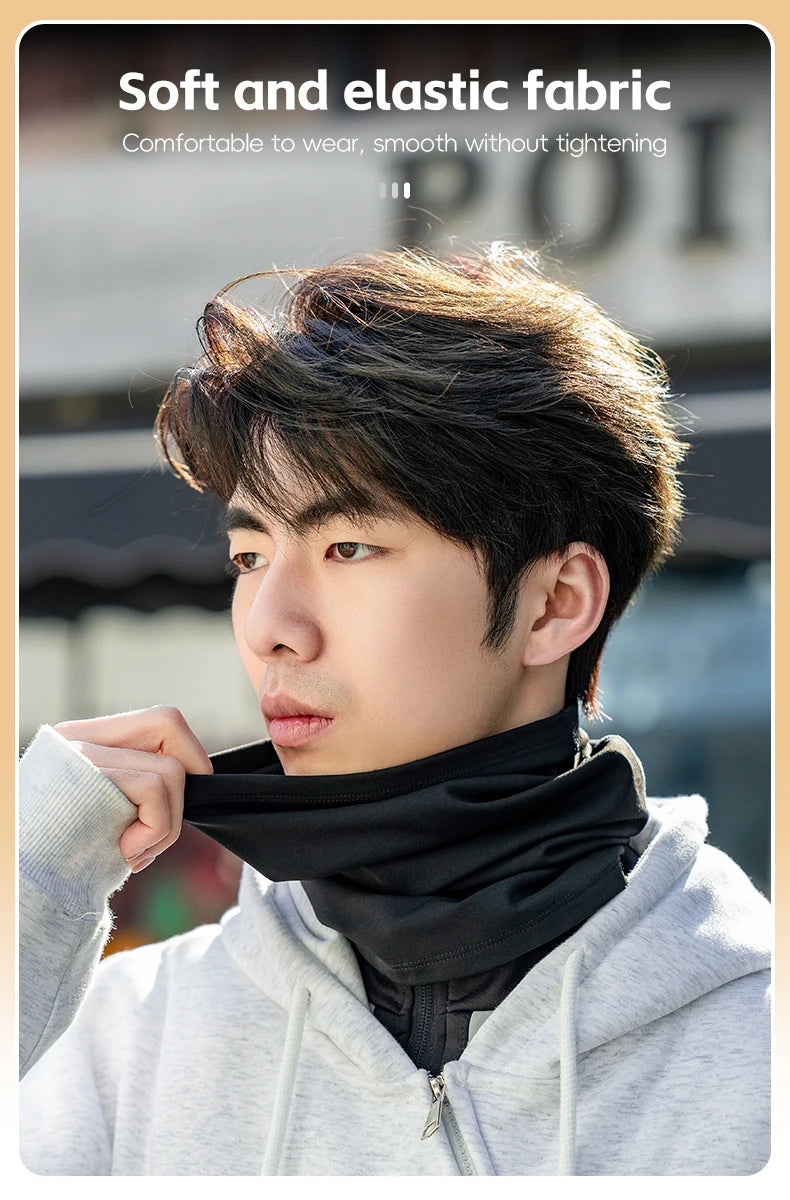 ROCKBROS Winter Warm Cycling Face Mask Windproof Thermal Fleece Bike Headband Scarf Men Women Breathable Cycling Neck Gaiter