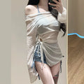 Vacation American Sexy Tie Dye Blue Sports Split Flat Angle Bikini Cover Three Piece Set Hot Spring Vacation Swimsuit for Women