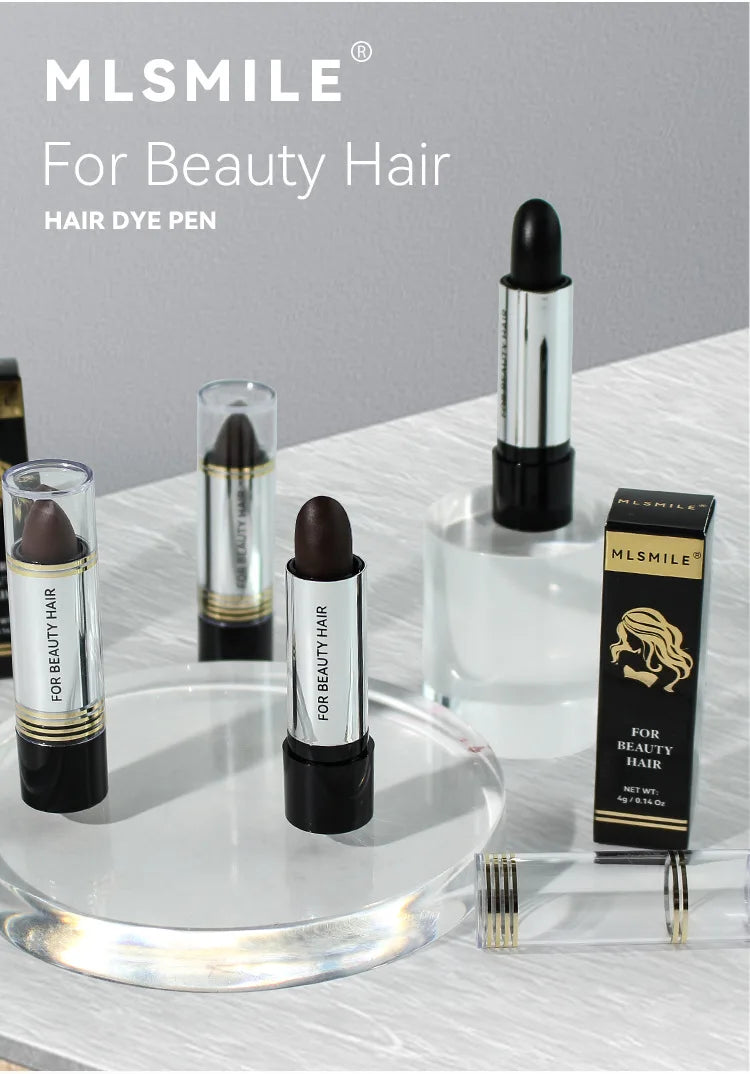 Black Brown Disposable Temporary Hair Dye Pen Lipstick Style White Hair Coverage Hair Coloring Dyeing Chalk Quick Hair Color Dye