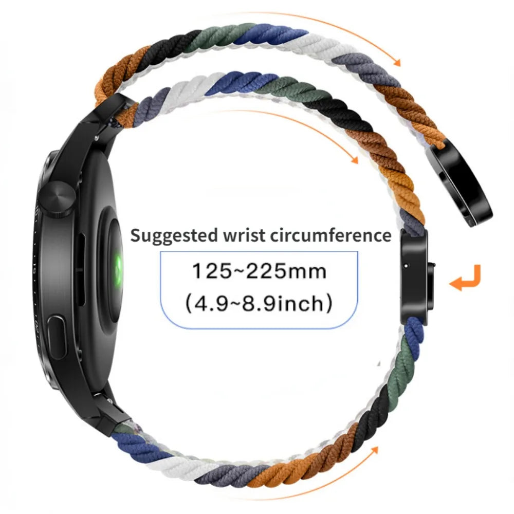 20mm 22mm Magnetic Bracelet for Samsung Galaxy Watch 7/6/Classic/5/4/3 Braided Nylon Strap for Huawei Watch 4/3/GT6 5 4 Pro Band