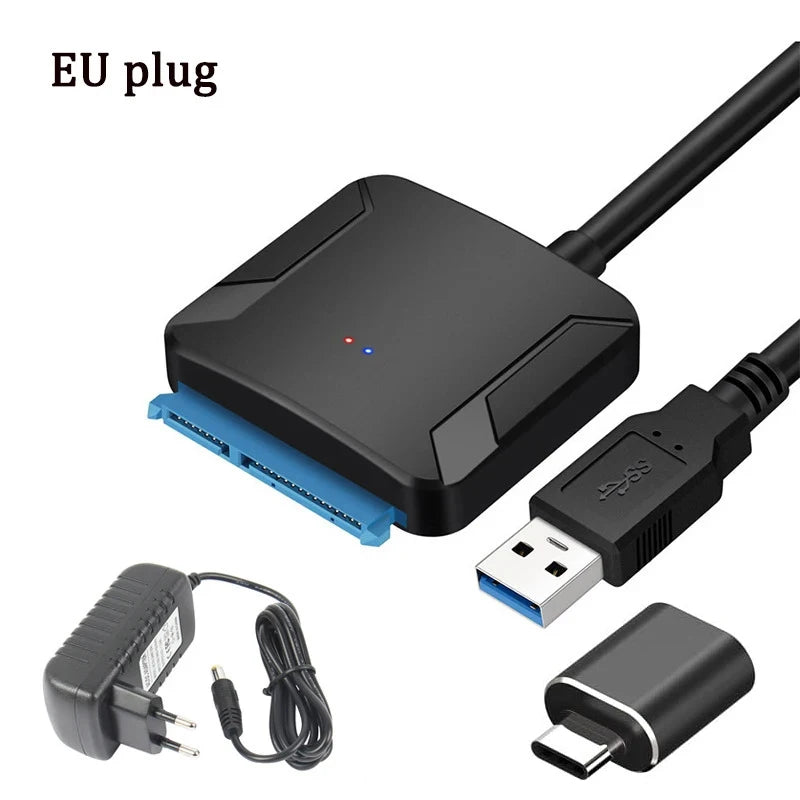 USB 3.0 to SATA Adapter Cable for 3.5/2.5 Inch SSD HDD SATA III Hard Drive Disk Support UASP Compatible with USB 1.1/2.0/3.0