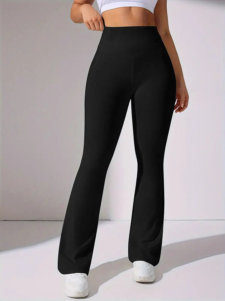 Fashion Casual Sports Flared Pants Ultra Soft Knitted Butt Lifting Fitness Yoga Long Pants Activewear Plus Size Women's Clothes