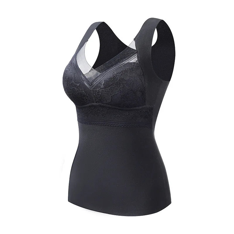 Women Thermal Underwear Winter  Bottoming Top Seamless Thick Double Layer Warm Lingerie Warm bra Sports underwear
