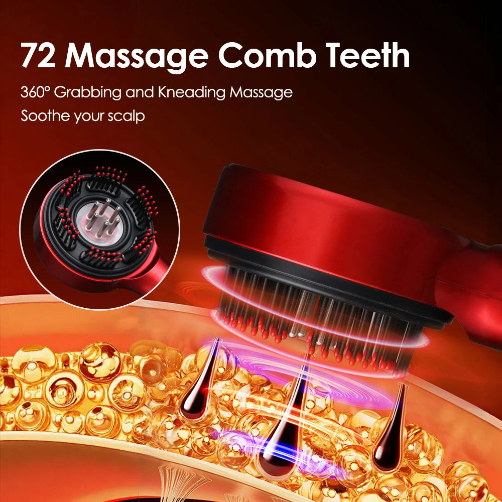 Electric Vibration Massage Comb Blue&Red Light Therapy Hair Growth Massage Scalp Brush Anti Hair Loss Improve Scalp Health Care