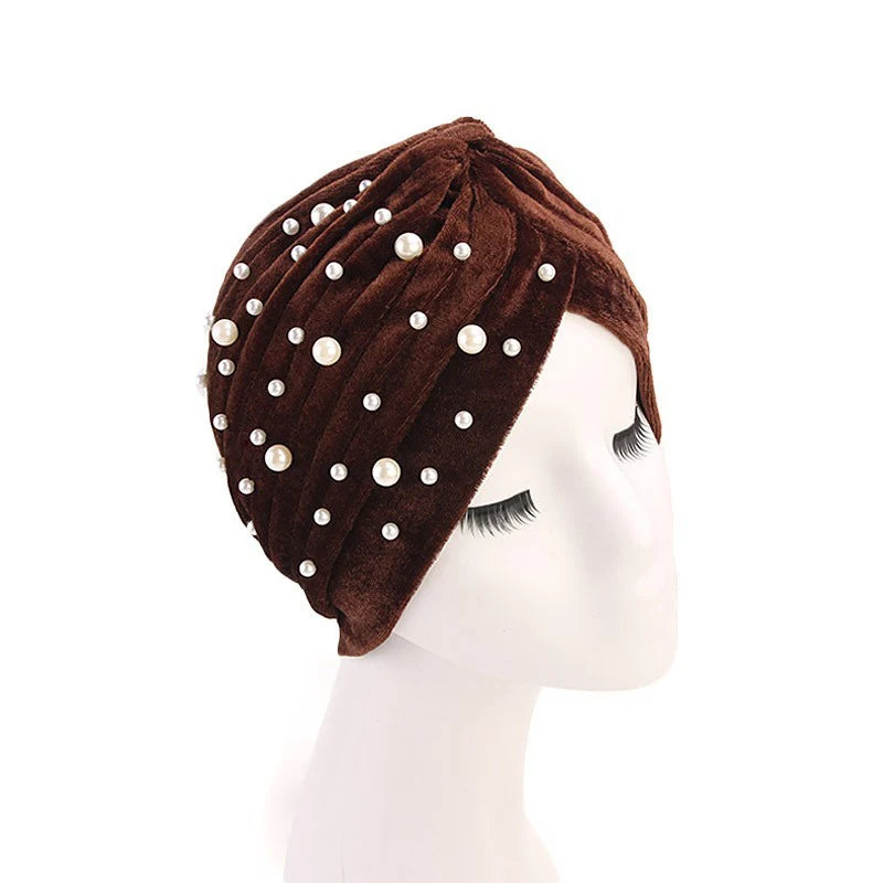 New Women Velvet Turban Hat Muslim Twist Solid Color Hijab Chemo Cap Head Wrap Headscarf Beanies Bonnet Headscarf Turbante Mujer