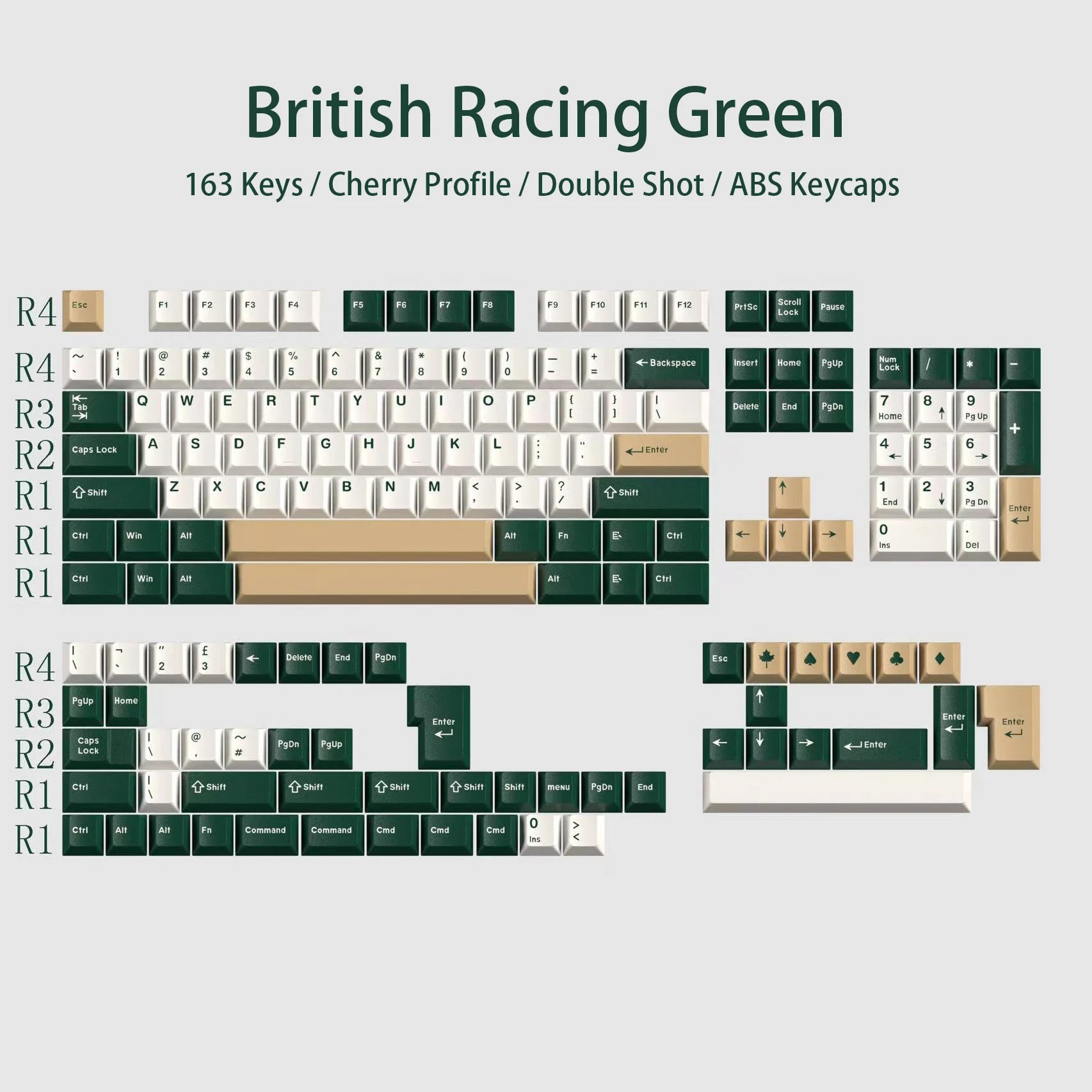 121 Keys Minimalist Keyboard Keycaps Emerald Green PBT Double Shot Keycaps Cherry Profile for MX Switches Mechanical Keyboard