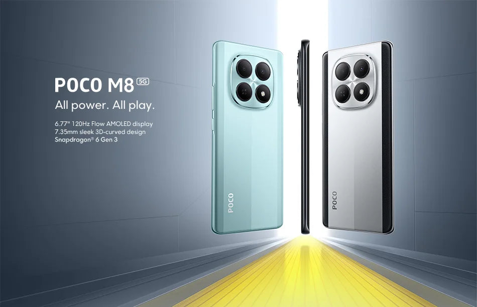 Global version POCO M8 Snapdragon® 6 Gen3 NFC 6.77" Flow AMOLED display 50MP main camera smartphone 45W turbo charging 5520mAh