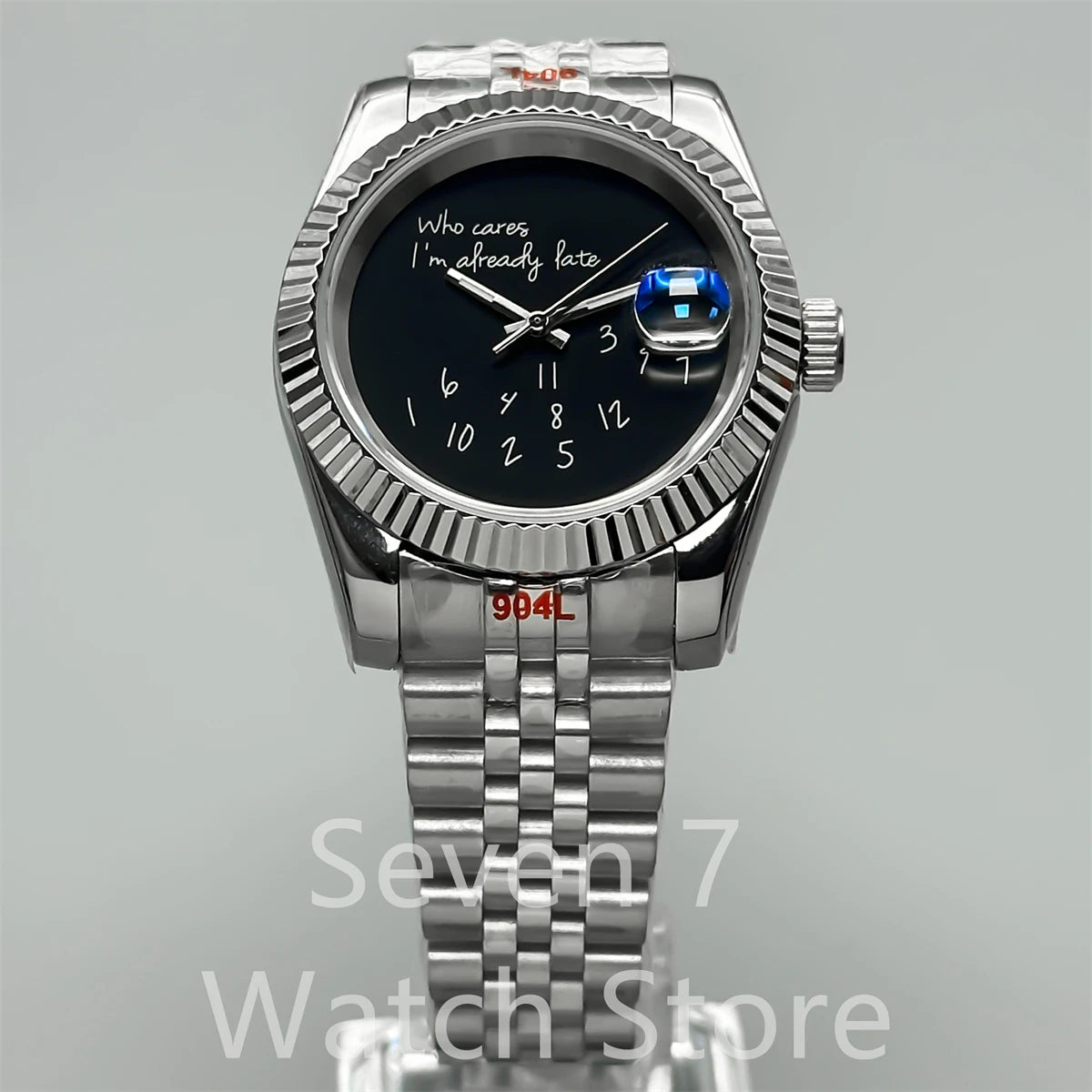 New DIY personality fashion mechanical watch polished teeth fixed frame sapphire glass NH35A automatic movement