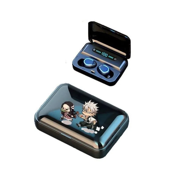 Demon Slayer Kamado Tanjirou Kamado Nezuko Cartoon Cute Bluetooth Headset Sports Fitness Convenient Wireless Charging Headset