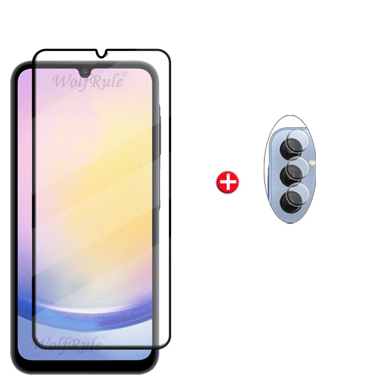 6-in-1 For Samsung Galaxy A25 Glass Samsung A25 Tempered Glass Full Cover Glue 9H HD Screen Protetor Samsung A 25 A25 Lens Glass