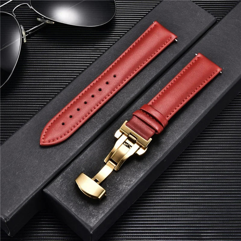 New Women's Business Commuter Strap 18mm 20mm 22mm 24mm with Automatic Butterfly Buckle Watchband