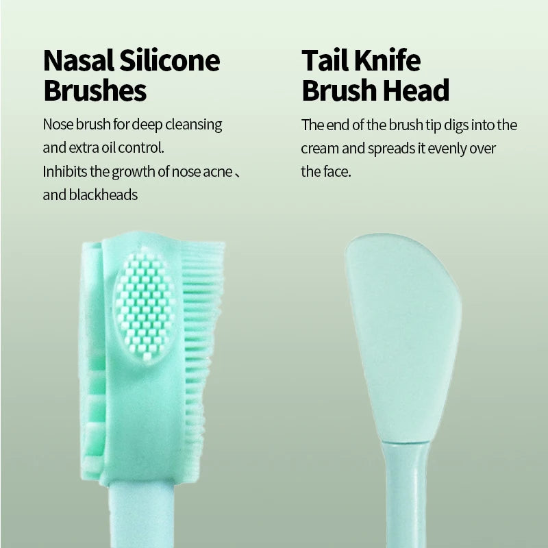 Facial Silicone Brush Face Massage Cleaning Tool Double Sided Exfoliator Pore Blackhead Removal Cleanser Skincare Brushes