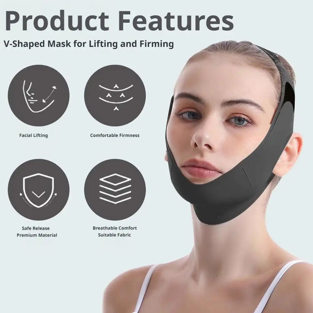 Full Face Shaping V Face Contour Lifting Facial Artifact Firm Nasolabial Folds Double Chin Improve Sleep Polyester Mask Bandage