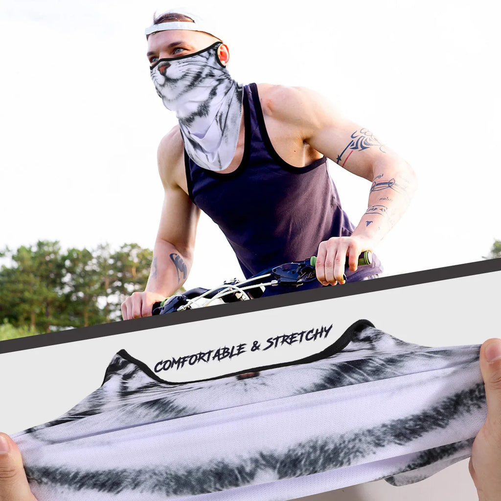 3D Animals Magic Scarf Bandana Breathable Neck Warmer Gaiter Hanging Ear Outdoor Sports Triangle Face Mask Neckerchief Summer