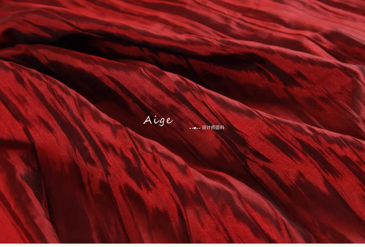 Irregular Pleated Fabric Glossy By Meters for Dress Skirt Shirt Windbreaker Diy Sewing Designer Cloth Soft Comfortable Plain Red
