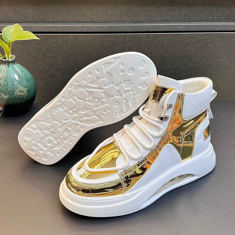 CuddlyIIPanda Men Fashion Casual Air Cushion Shoes Spring Summer Autumn High Top Luxury Designer Youth Trending Leisure Sneakers