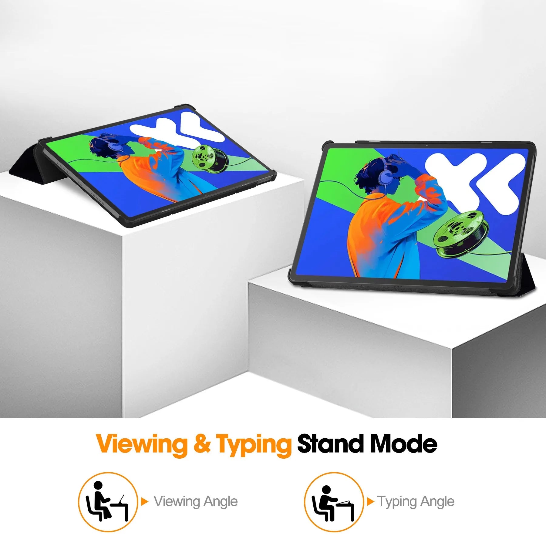 For Lenovo Xiaoxin Pad Pro 12.7 2025 Case Tri-Folding PU Leather Stand Tablet Cover for Xiaoxin Pad Pro 12.7 Inch 2025 TB-375FC