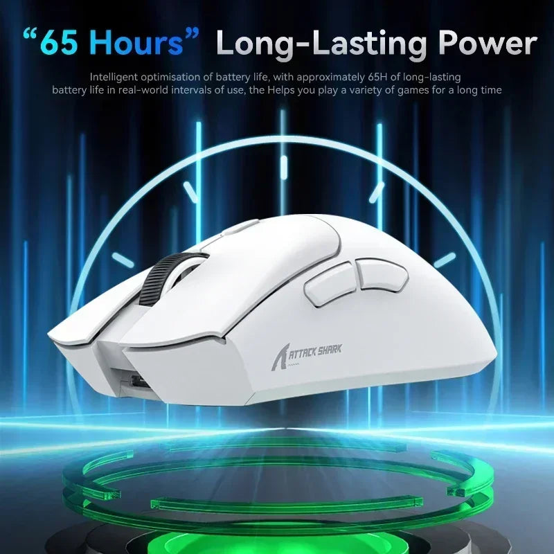 Attack Shark R1 Wireless Mouse Lightweight Ergonomic DesignMouse 1000Hz Bluetooth Tri-mode Connection 18000dpi Optical Mouse