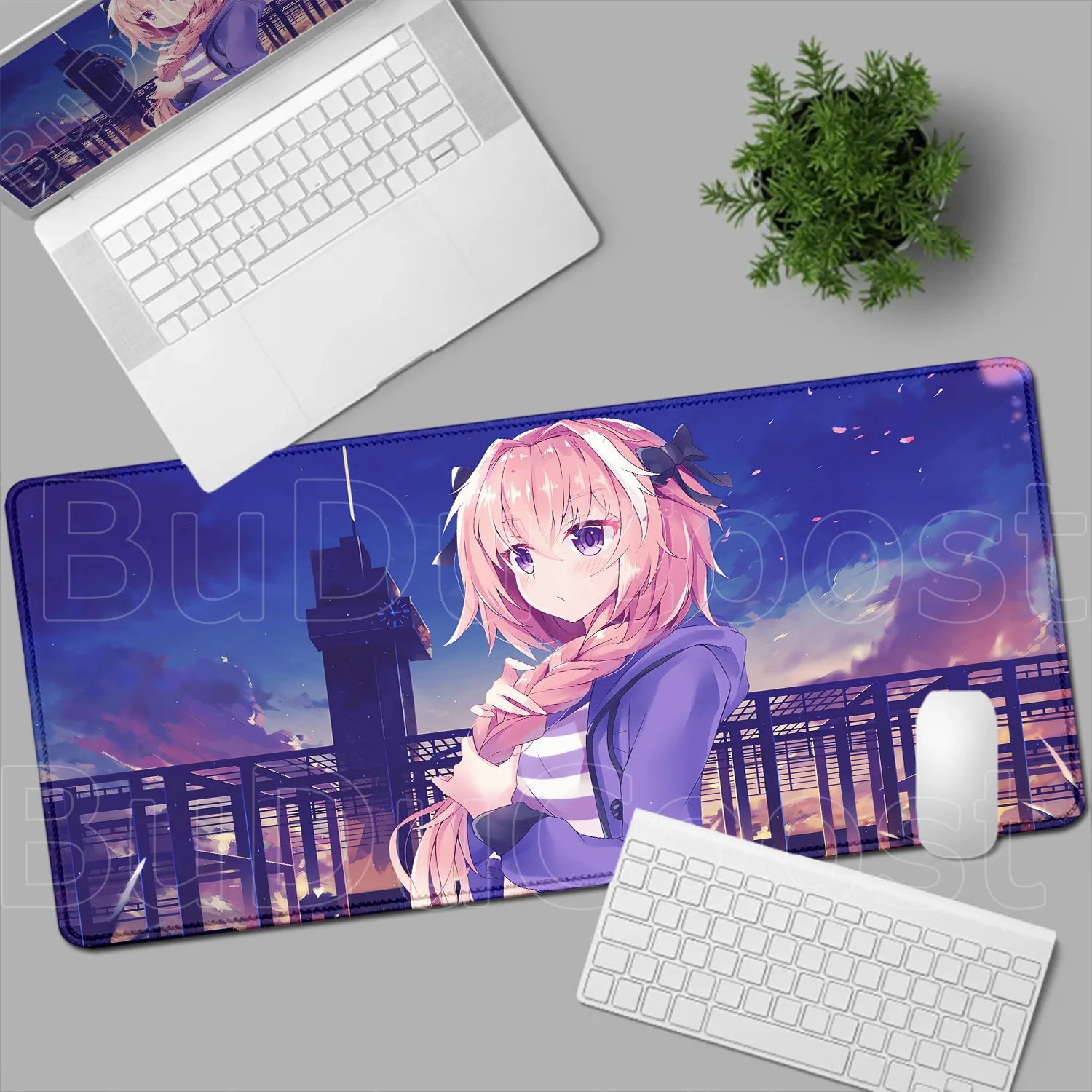 Astolfo Mousepad HD Print Anime Girl Computer Gamer Locking Edge Non-slip Rubber Mouse Pad Keyboard PC Desk Pad Table Decoration