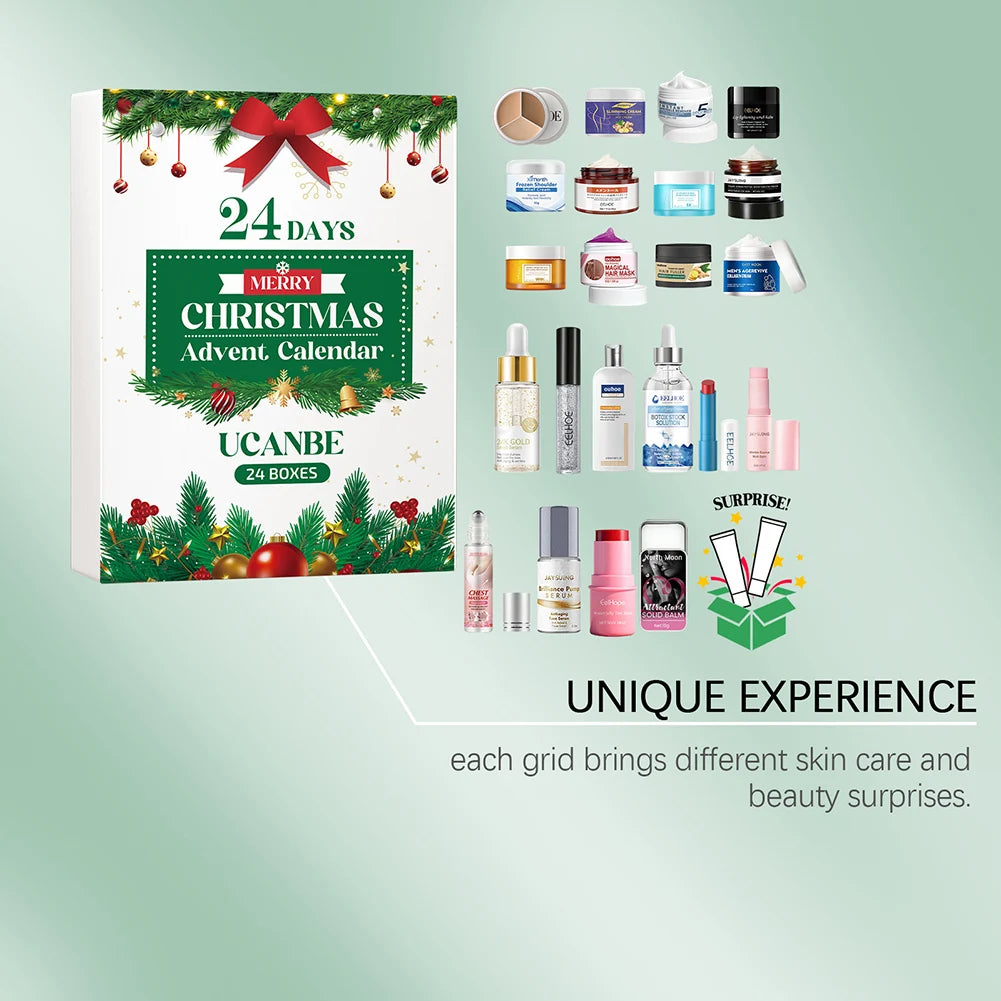Xmas Beauty Box Beauty Skincare Advents Calendar Xmas Makeup Present Set For Adult Women Teen Girls Skin Care Birthday Present