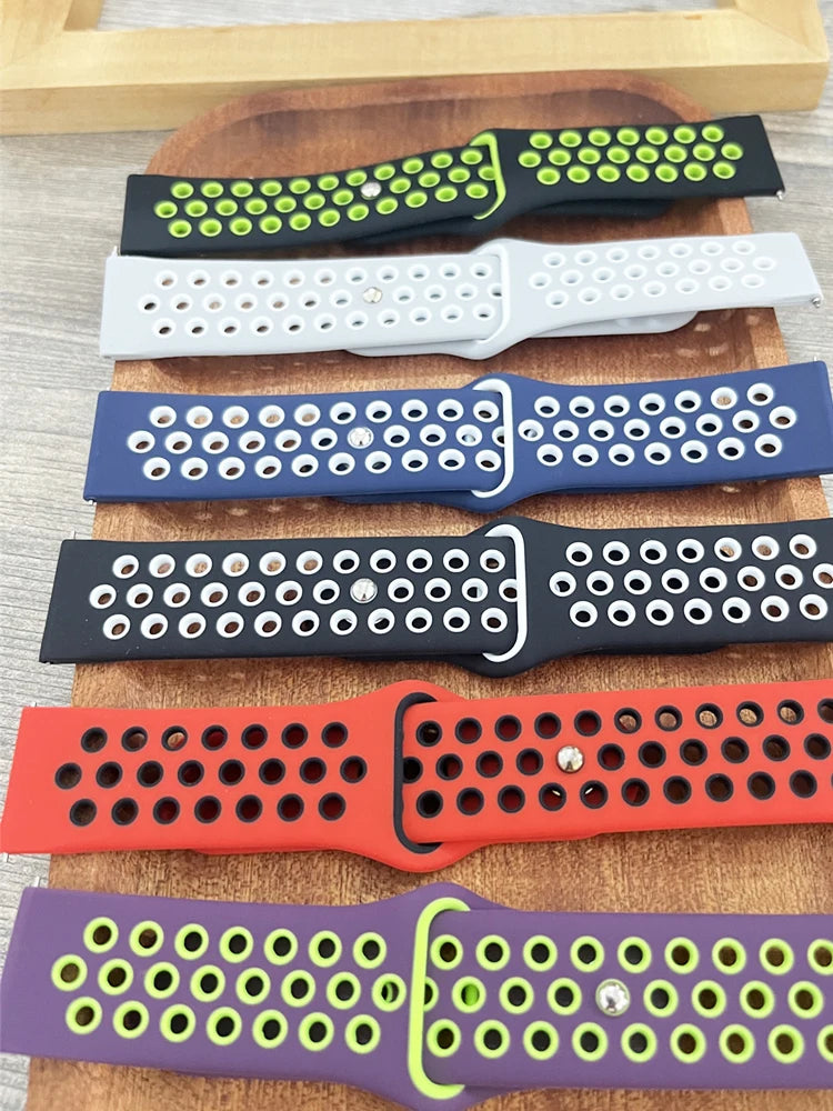 20mm/22mm Watch strap For Amazfit GTS 4-3-2e Mini/GTR 4-3-2 47mm/GTR 2e/stratos 3 sport Silicone Bracelet Amazfit Bip 6/5/3 pro