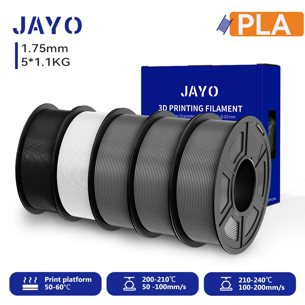 JAYO 3D PETG/PLA/PLA PLUS Printer Filament 1.75mm 5.5KG 100% No Bubble non-toxic 3D Printing Materials for 3D Printer&3D Pen