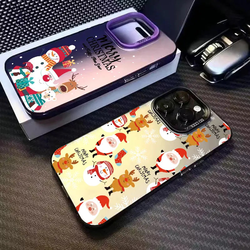 New Style Christmas Pattern Phone Case For iPhone 16 15 14 13 12 11 Pro Max XS X XR 7 8 16 Plus SE 2022 Shockproof Hard Cover