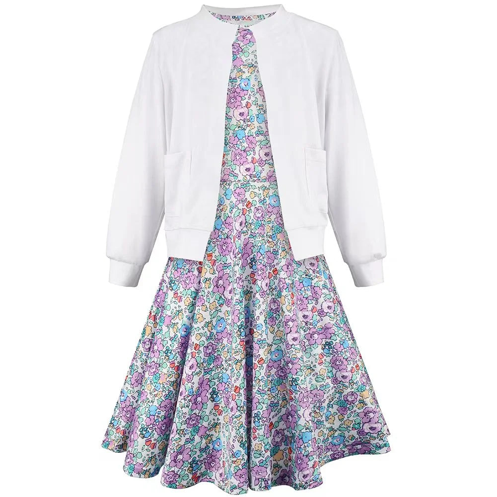 Girl 100Days of School Grandma Costume Set For 3-12yr Girls Old women Costume and Accessories Carnival Dress up Fancy Outfit