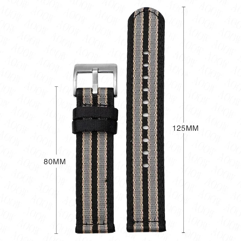 18mm 20mm 22mm 24mm Soft Nylon Strap for Omega Seamaster 007 Men Women Quick Release Canvas Replace Watch Band for Seiko Casio