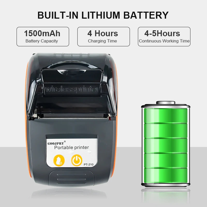 Mini Portable Thermal Printer Bluetooth For Phone Portable Printer Machine For Small Business 58mm Wireless Receipt Impresora