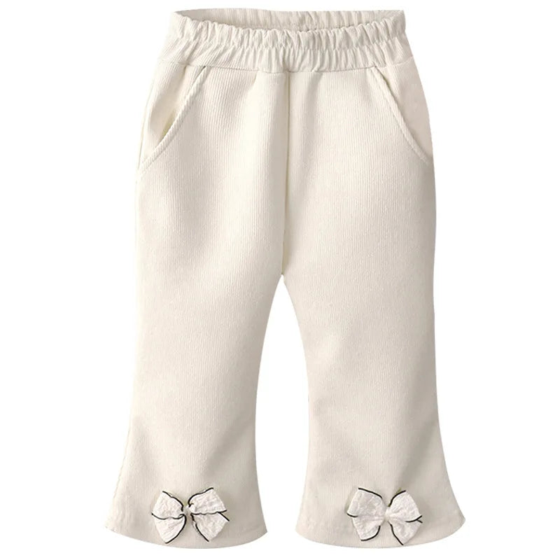 Girls Slim Fit Flared Pants Autumn Winter New Outwear Trendy Korean Version Children Trousers