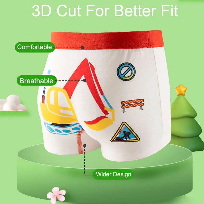 4/8 Pcs Soft Breathable Comfortable Boys Boxers Briefs High Quality Cotton Children Boxer Shorts Various Patterns Kids Underwear