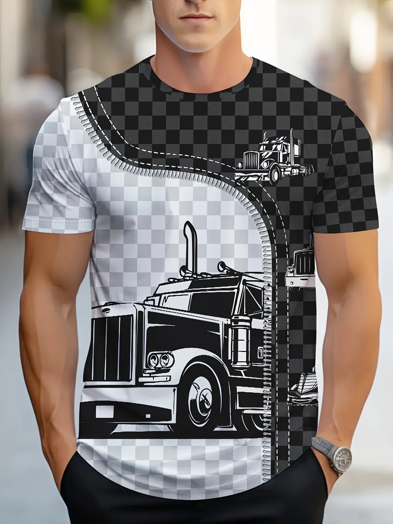 2025 New Men's T-shirt Welder Printed Shirt Workwear Men's Large Size Casual Short Sleeve Streetwear Tops Daily Pullover