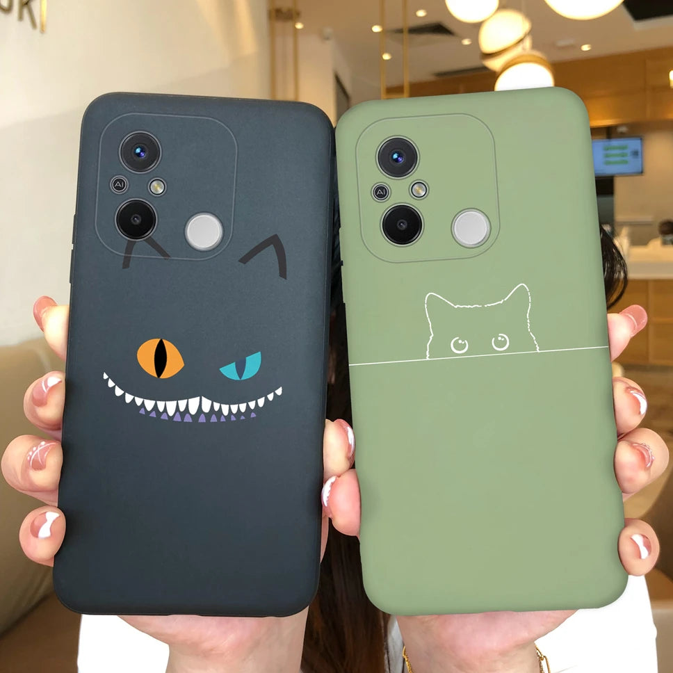Phone Case For Redmi 12C 11A 4G Cartoon Dinosaur Soft Silicon TPU Matte Back Cover Coque For Redmi 12 C 11 A 4G Funda Capa Shell