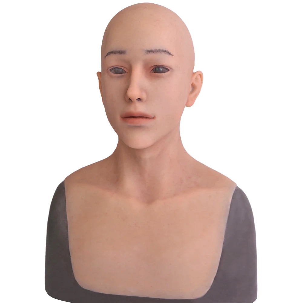Realistic Crossdresser Male mask Full Head Face Mask for men Transgender Male Hood Headwea Drag Queen halloween Cosplay