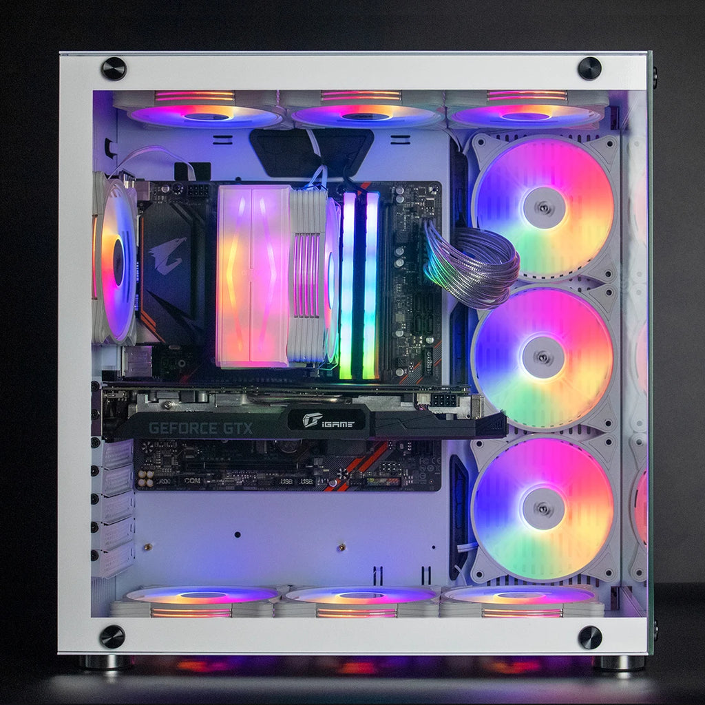 Aigo AR12 white 120mm RGB FAN ventilador PC gamer Computer Case kit Fan Cooling Cooler 12cm Adjust Speed 12V ARGB Fans ventoinha
