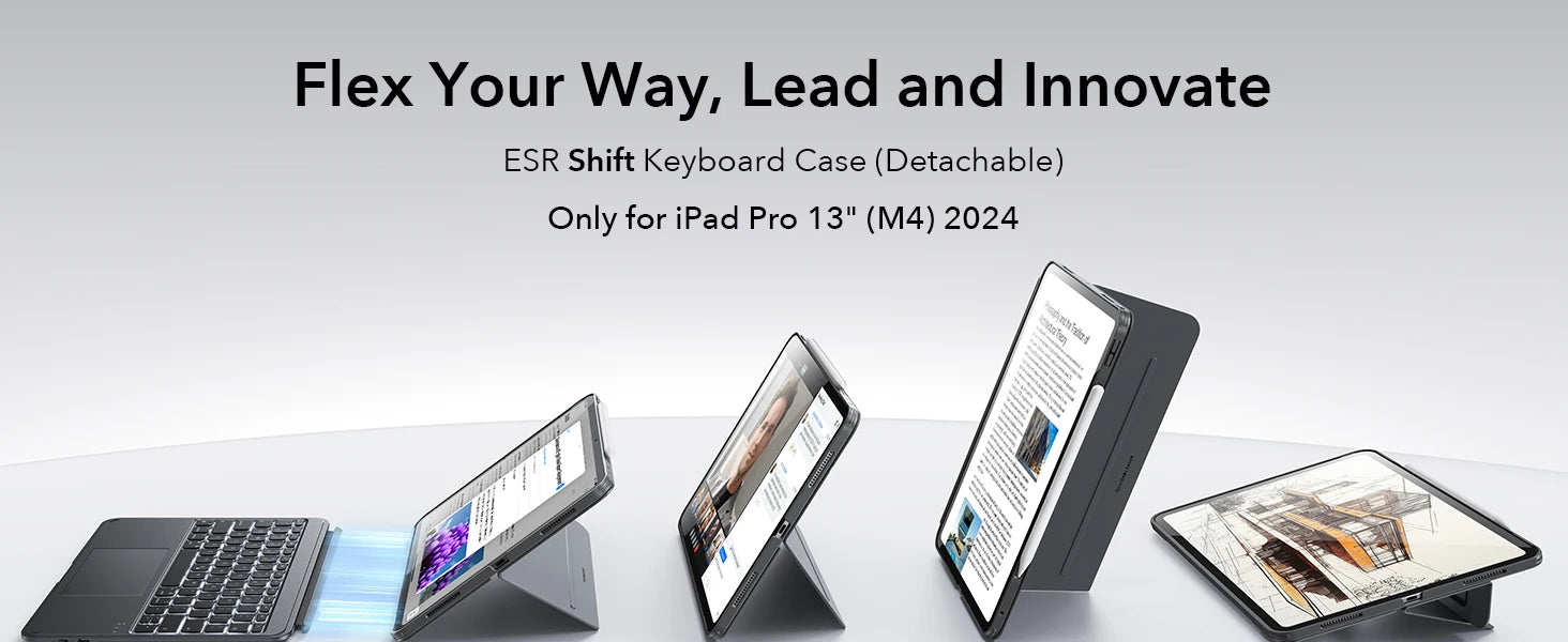 ESR for iPad Pro 13/11(M4/M5) Shift Keyboard Case Magnetic Detachable Keyboard Cover for iPad Air 11(M2/M3/M4)&Air 4&Air 5