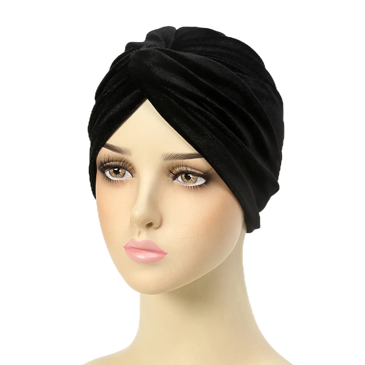 New Women Velvet Turban Hat Muslim Twist Solid Color Hijab Chemo Cap Head Wrap Headscarf Beanies Bonnet Headscarf Turbante Mujer