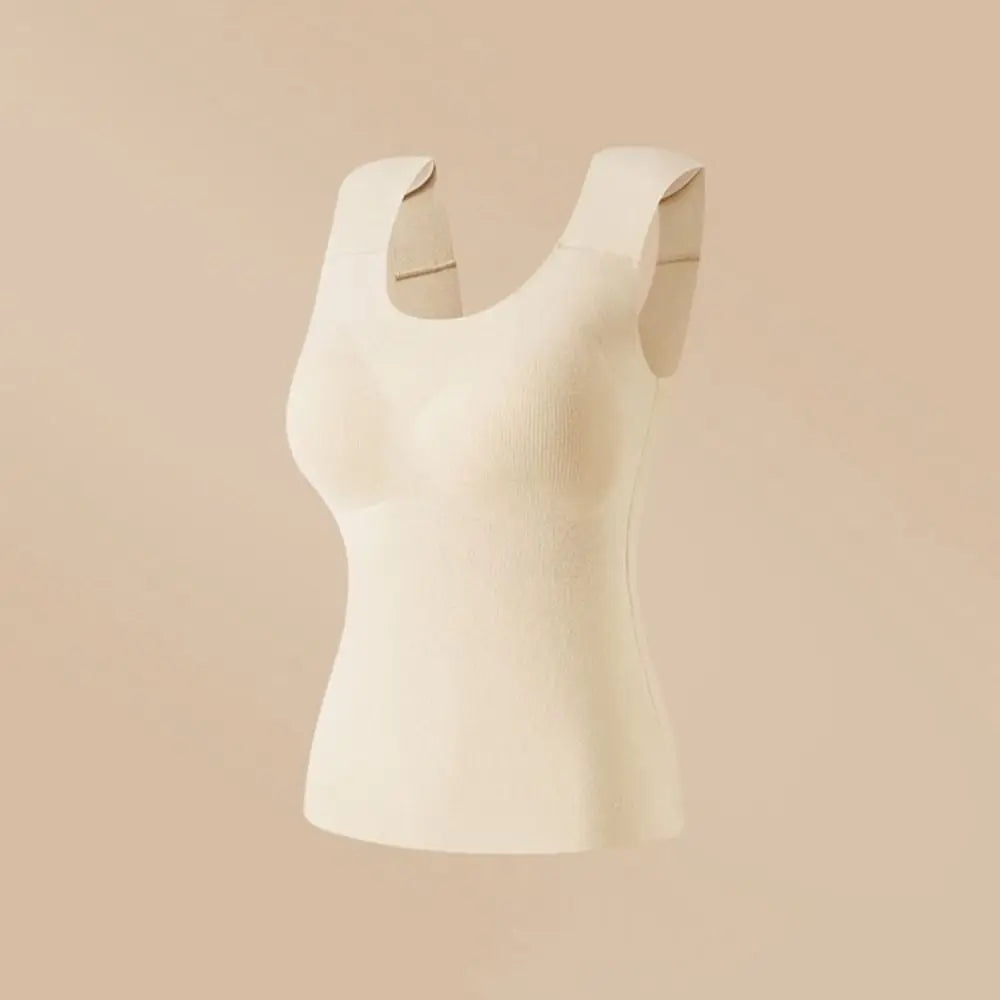 U-neck Right-angle Shoulder Vest Seamless Invisible Thermal Underwear Winter Autumn Sleeveless Underwear for Women