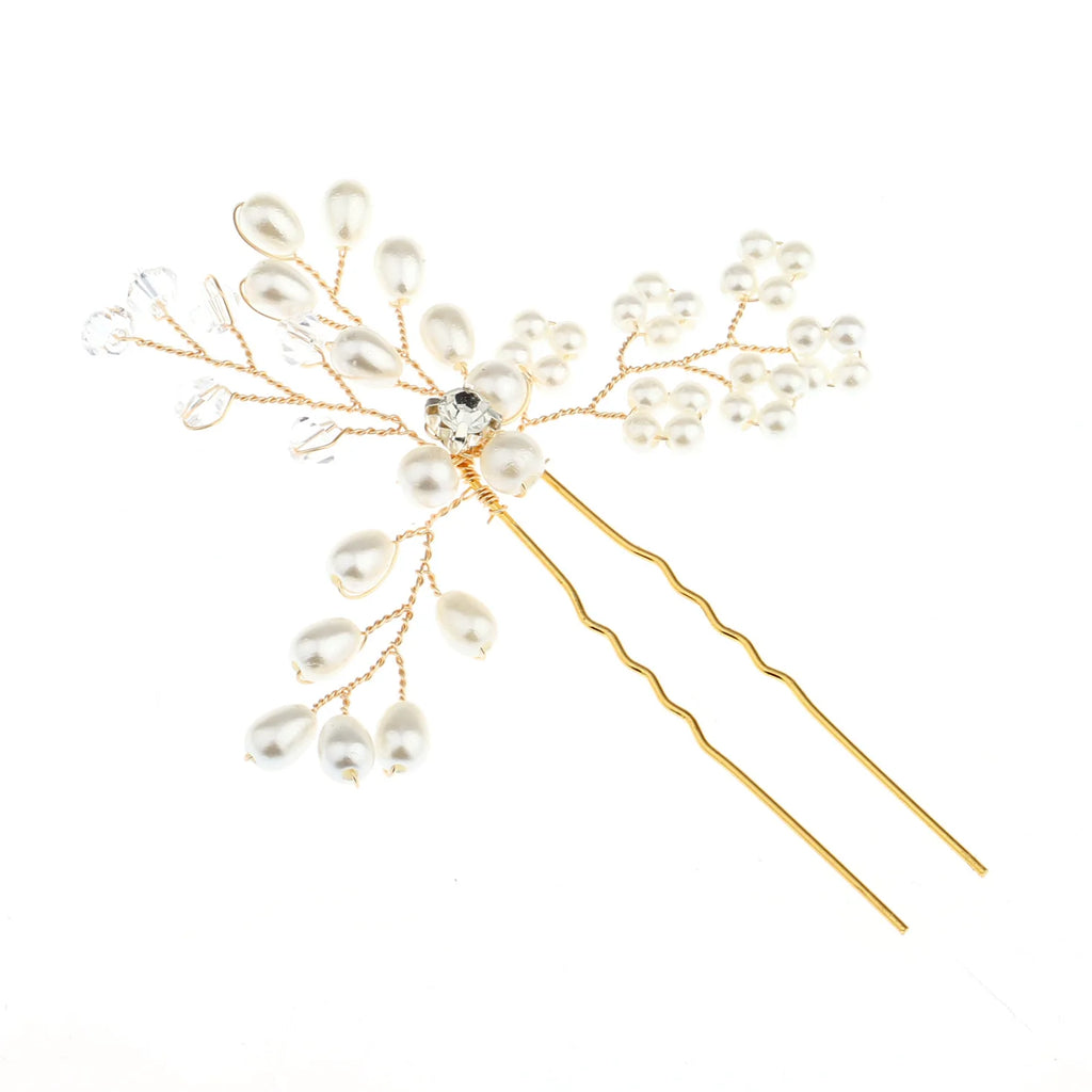 Bridal handmade pearl hairpins headpieces wedding dresses pin hair accessories for woman
