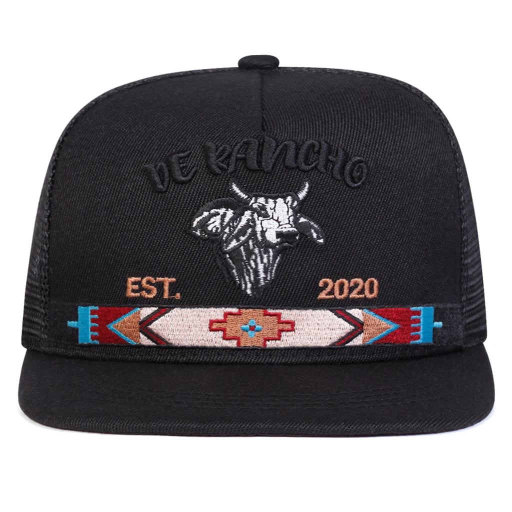 Unisex Bullhead Letter Embroidery Baseball Net Hat Spring Summer Outdoor Adjustable Casual Hip-hop Trucker Caps Sunscreen Hat
