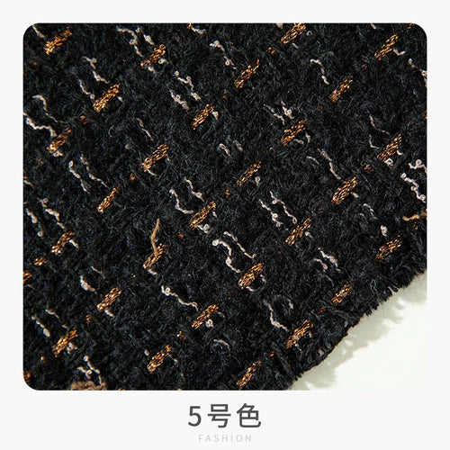 Retro Style High-grade Tweed Coat Fabric By Meters for Clothes Skirts Sewing Striped Pattern Wool Polyester Designer Cloth Drape