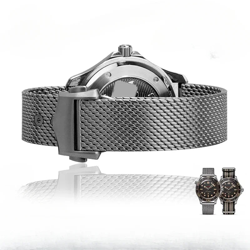 For Omega Flawless Watch Strap Replace Original Haima 3000 Milan 007 Mesh Stainless Steel Woven Men's 20mm Watchband