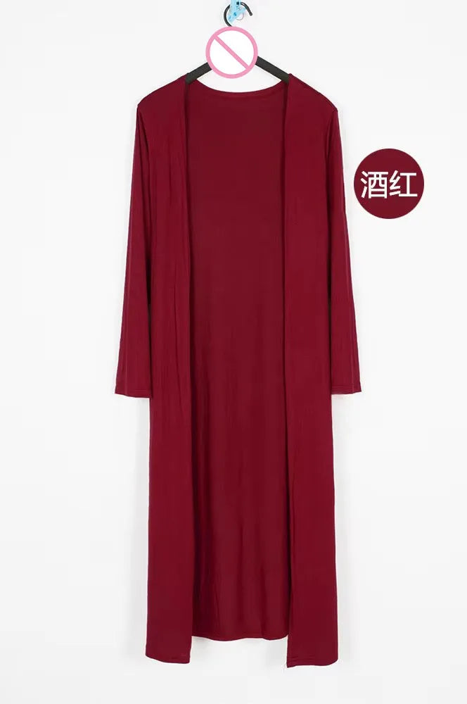 Women's Clothing Autumn Summer Cardigan Extended Modal Shawl Sunscreen Coat Air Conditioning Shirt Long Sleeve Thin Coat Sweater
