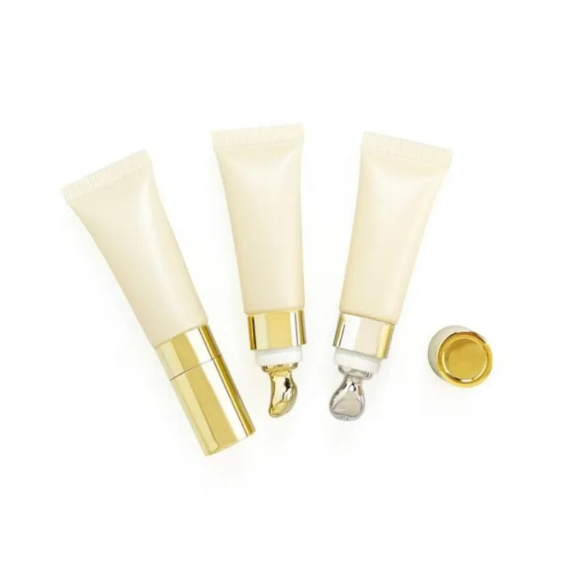 Wholesale New 10/15ml Cosmetic Soft Tubes Pearly Beige Lipstick Bottle Eye Cream Sample Tube Eye Massage Bottle Roll on Bottle