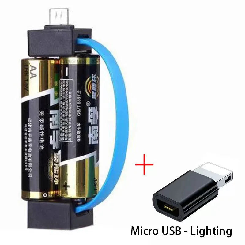 Mobile Phone Emergency Charger Powered By 2pcs Normal AA Batteries Portable Phone Power Bank With Micro USBType-C Connectors