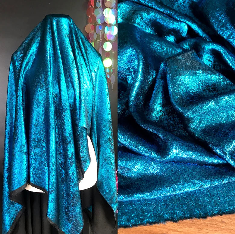 Soft Bronzing Velvet Fabric By The Meter for Dress Costumes Decoration Diy Sewing Designer Cloth Comfortable Glossy Black Blue