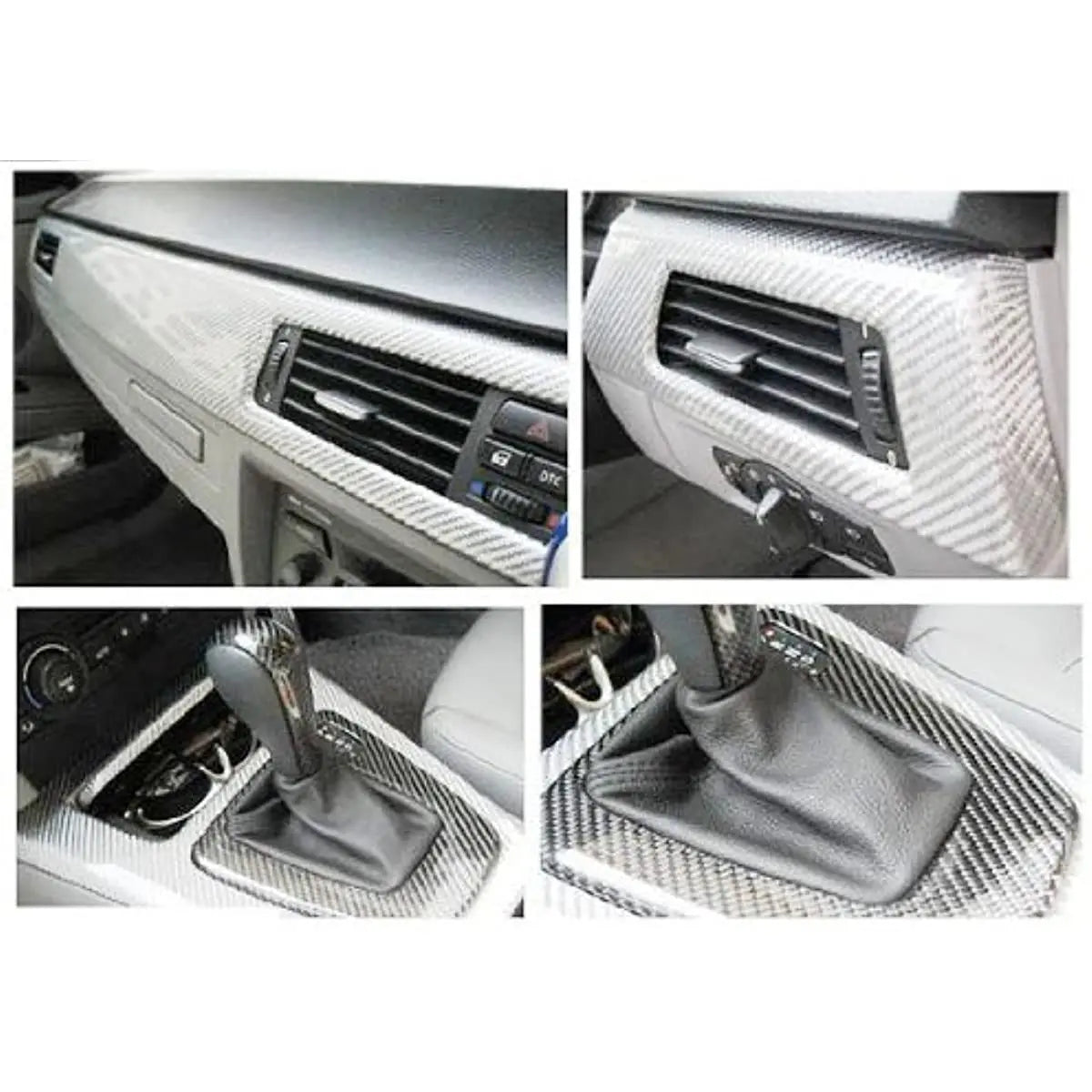 DIYAH 3D Silver Carbon Fiber Film Twill Weave Vinyl Sheet Roll Wrap DIY Decals (120" X 60" / 10FT X 5FT)