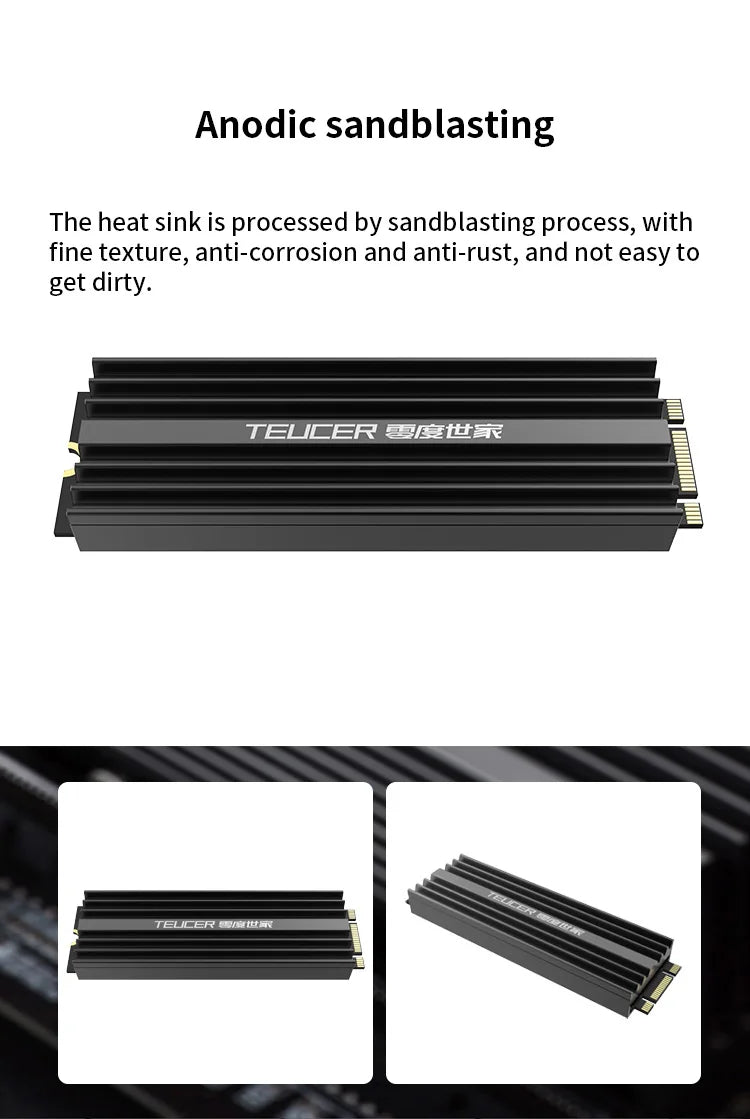 TEUCER M2-LD02 M.2 Cooling Heatsink SSD Heat Dissipation Kit NVME For 2280  Hard Disk Desktop Computer