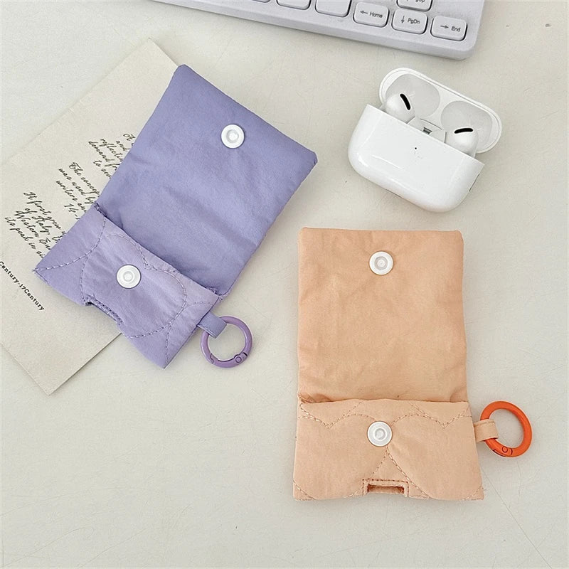 Candy Color Earphone Case Portable Earbuds Pouch Box Koreans Style Little Lipstick Packaging Bags Super Practical Buttons Purses